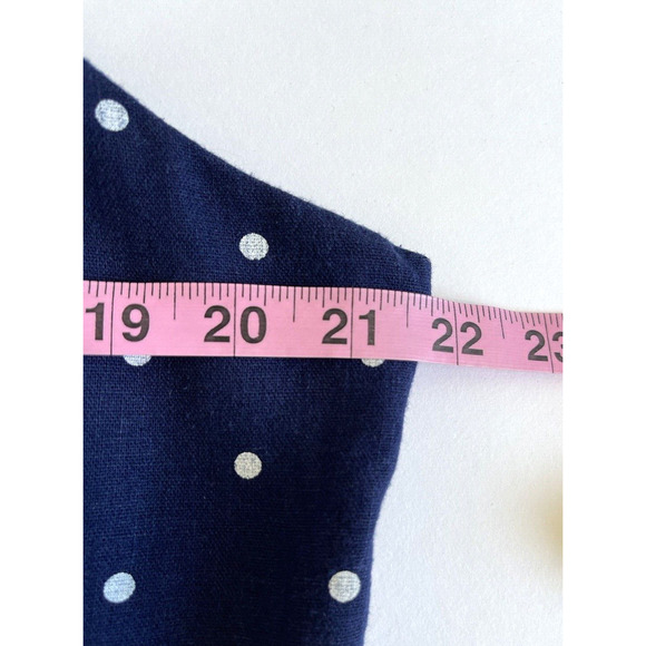 Old Navy Linen Jumpsuit Womens Size XXL Blue White Dot Wide Leg Smocked Coastal - Picture 5 of 6